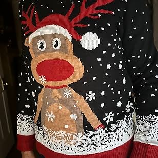 Fairlene Light-Up Christmas Sweater for Couples – Funny, Cute Reindeer Design for Men & Women – Perfect for Holiday Parties and Family Gatherings