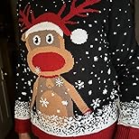 Fairlene Light-Up Christmas Sweater for Couples – Funny, Cute Reindeer Design for Men & Women – Perfect for Holiday Parties and Family Gatherings